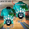BlueJose Bowling & Pins Raging Rollers Customized Name, Team Name 3D Shirt (4 Colors)