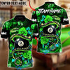 BlueJose Billiards  8-Ball Rose Crimson Serpent Customized Name, Team Name 3D Shirt (4 Colors)