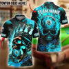 BlueJose Billiards Ball 8 Inferno Skull King Personalized Name Shirt For Kids (4 Colors)