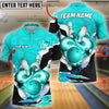 BlueJose Bowling And Pins Storm Blast Customized Name 3D Shirt (4 Colors)