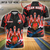BlueJose Bowling And Pins Dot Electric Customized Name 3D Shirt (4 Colors)