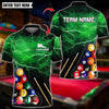 BlueJose Billiards Thunder Lightning 8 Ball Pool Design Personalized Name Shirt (4 Colors)