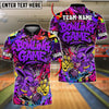 BlueJose Bowling And Pins Graffiti Colorful Bunny Customized Name, Team Name Shirt (4 Colors)