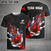 BlueJose Bowling And Pins Fire And Blood Customized Name 3D Shirt (4 Colors)