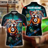 BlueJose Billiards Ball 8 Panther Colorful Personalized Name & Team Name Shirt (4 Colors)