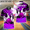BlueJose Bowling And Pins Strike Art Customized Name, Team Name 3D Shirt (4 Colors)