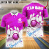 BlueJose Bowling And Pins Hexagon Net Customized Name, Team Name 3D Shirt (4 Colors)