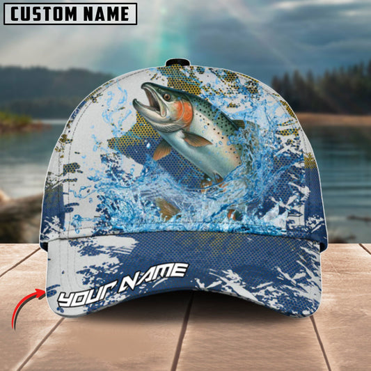 Bluejose Salmon Fishing Hooked On Victory Personalized Cap