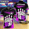 BlueJose Bowling And Pins Smug Ball & Pins Customized Name, Team Name 3D Shirt (4 Colors)