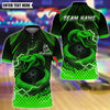 BlueJose Bowling And Pins Thunder Snake Customized Name, Team Name 3D Shirt (4 Colors)