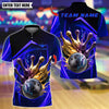 BlueJose Bowling And Pins Swirl Throw Customized Name, Team Name 3D Shirt (4 Colors)