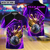 BlueJose Bowling And Pins Swirl Throw Customized Name, Team Name 3D Shirt (4 Colors)