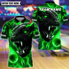 BlueJose Bowling And Pins Thunder Black Panther Customized Name, Team Name 3D Shirt (4 Colors)
