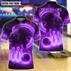 BlueJose Bowling And Pins Flame The Lion OF Judah Customized Name, Team Name 3D Shirt (4 Colors)