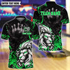 BlueJose Bowling And Pins White Lion King Customized Name, Team Name 3D Shirt (4 Colors)