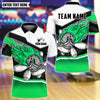 BlueJose Bowling And Pins Flaming Angry Bowling Design Customized Name, Team Name 3D Shirt (4 Colors)