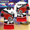 BlueJose Bowling And Pins Flaming Angry Bowling Design Customized Name, Team Name 3D Shirt (4 Colors)