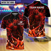 BlueJose Bowling And Pins Oni Samurai Warrior Customized Name, Team Name 3D Shirt (4 Colors)