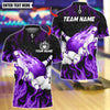 BlueJose Bowling And Pins Flaming Bowling Pins Design Customized Name, Team Name 3D Shirt (4 Colors)
