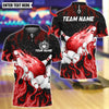 BlueJose Bowling And Pins Flaming Bowling Pins Design Customized Name, Team Name 3D Shirt (4 Colors)
