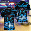 BlueJose Bowling And Pins Scary Dripping Face Customized Name, Team Name 3D Shirt (4 Colors)