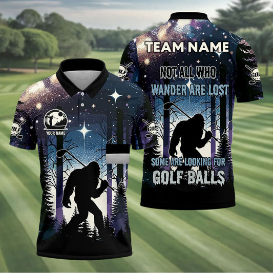 BlueJose Funny Bigfoot Golf Customized Name, Team Name Shirt