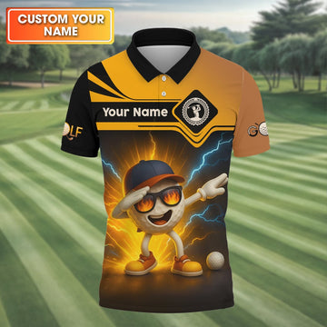 BlueJose Funny Golf Ball Dabbing Golf Customized Name, Team Name Shirt