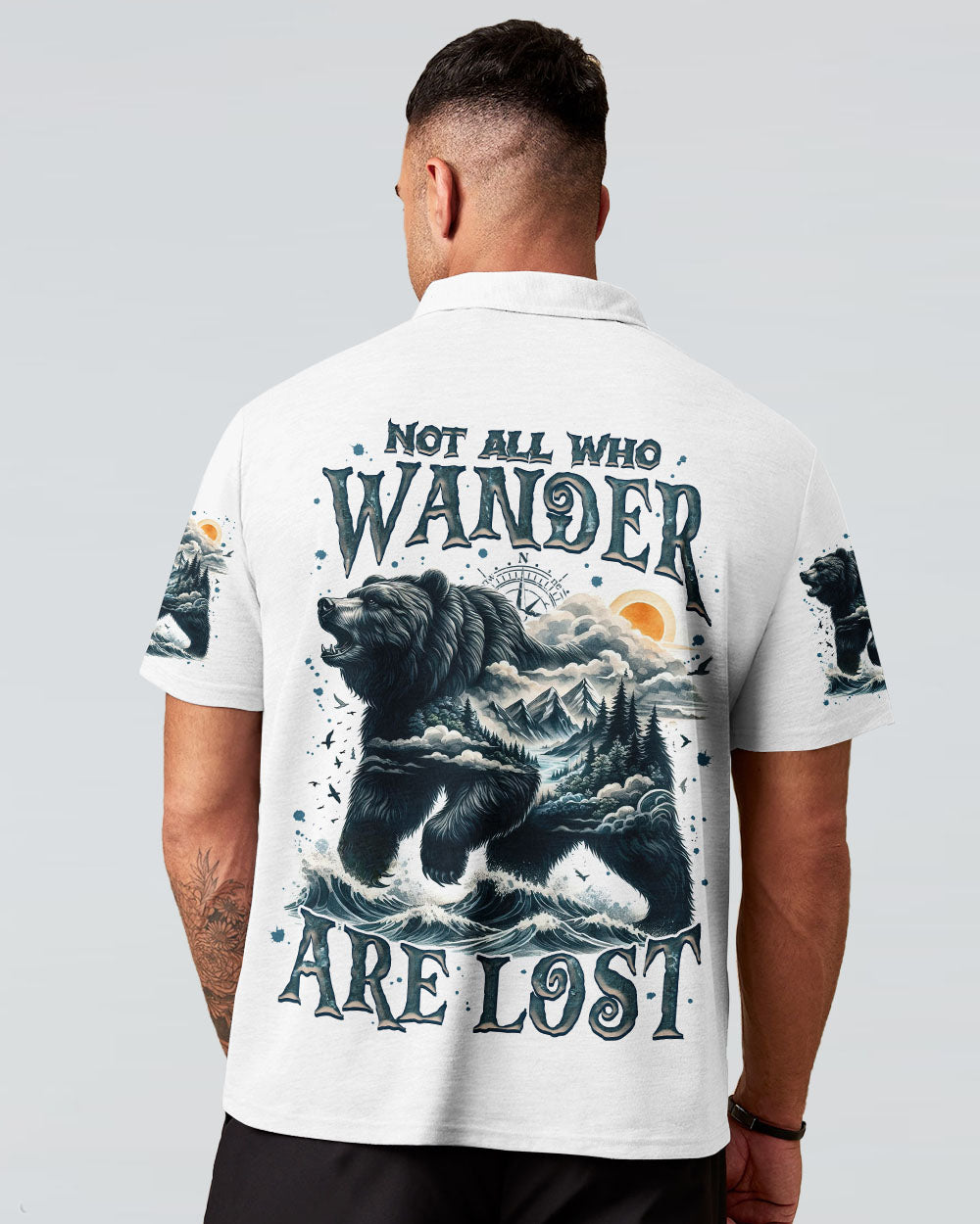 NOT ALL WHO WANDER ARE LOST BEAR COMPASS ALL OVER PRINT - TLNZ1312242