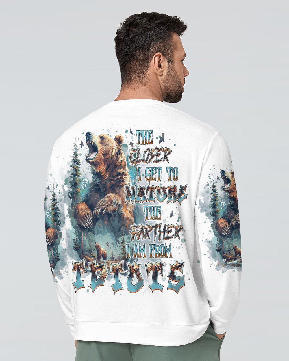 THE CLOSER I GET TO NATURE BEAR ALL OVER PRINT - TLNT1908241