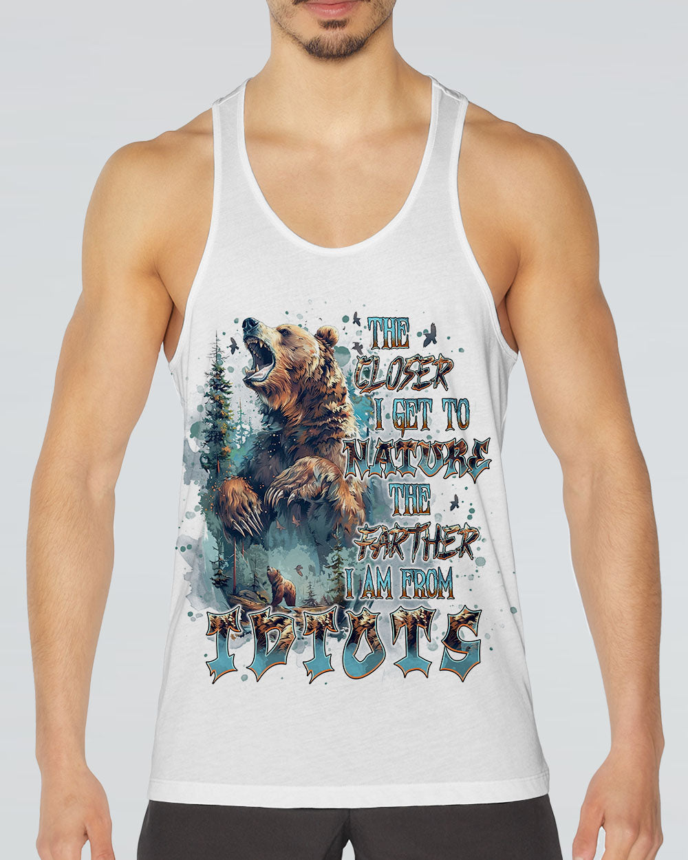 THE CLOSER I GET TO NATURE BEAR ALL OVER PRINT - TLNT1908241