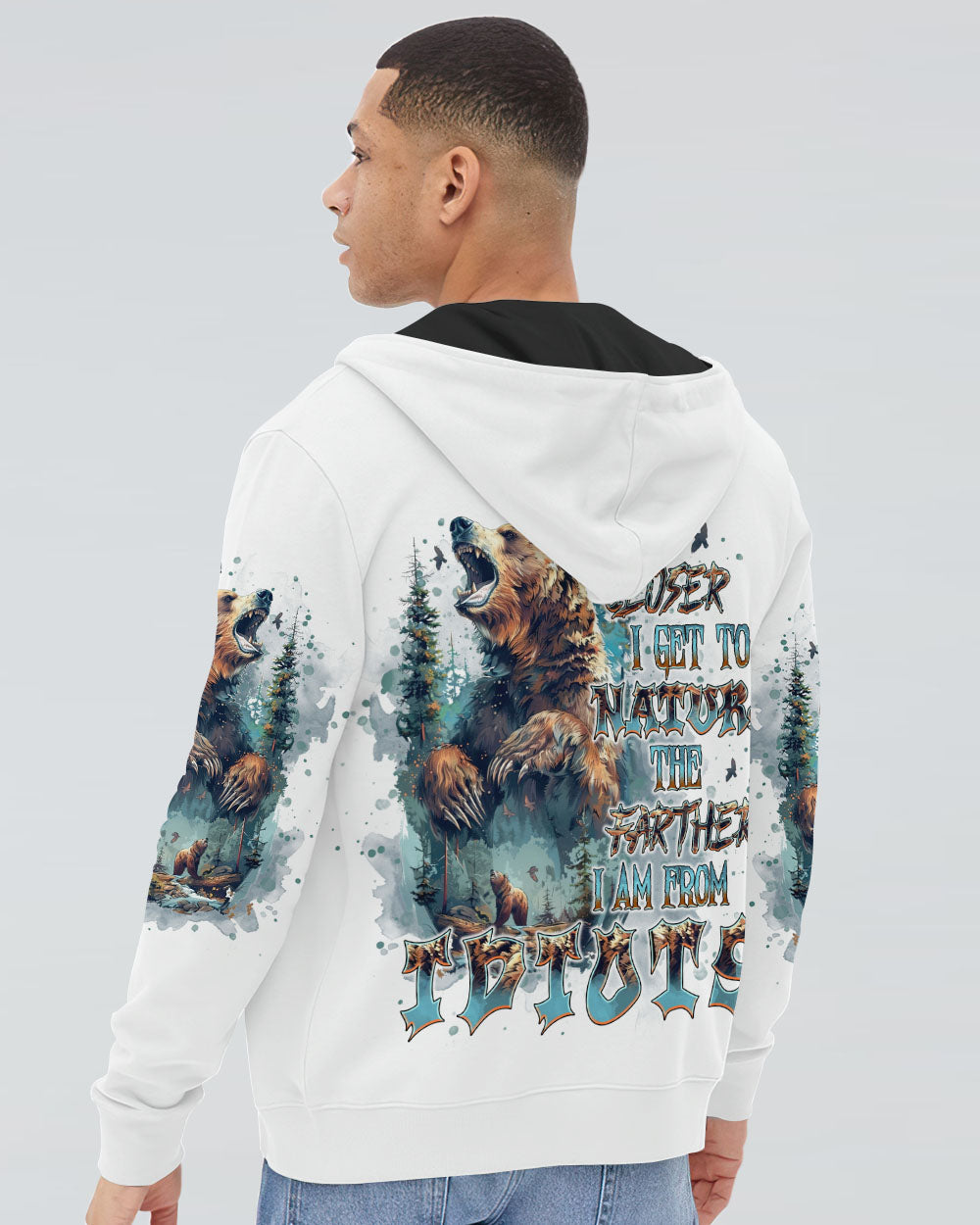THE CLOSER I GET TO NATURE BEAR ALL OVER PRINT - TLNT1908241
