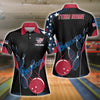 BlueJose Bowling And Pins American Flag Customized Name, Team Name 3D Shirt (4 Options)