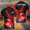 BlueJoses Bowling And Pins Galaxy Pattern Customized Name, Team Name 3D Shirt (4 Colors)