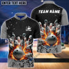 BlueJoses Bowling And Pins Diamond Broken Customized Name, Team Name 3D Shirt (4 Colors)