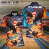 BlueJose Bowling Patriotic Eagle US Flag Strike Impact Personalized Name, Team Name 3D Shirt