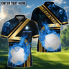 BlueJose Golf Metal Flame Premium Customized Name, Team Name 3D Shirts (4 Colors)