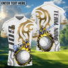 BlueJose Golf Fire Premium Ball Pattern Customized Name, Team Name 3D Shirts (4 Colors)