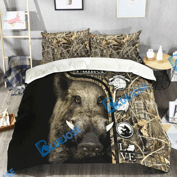 Bluejose Boar Hunting Bedding Set 3D All Over Printed