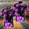 BlueJose Bowling And Pins Black Lightning Panther Multicolor Customized Name 3D Shirt (4 Colors)