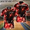 BlueJose Bowling And Pins Black Lightning Panther Multicolor Customized Name 3D Shirt (4 Colors)