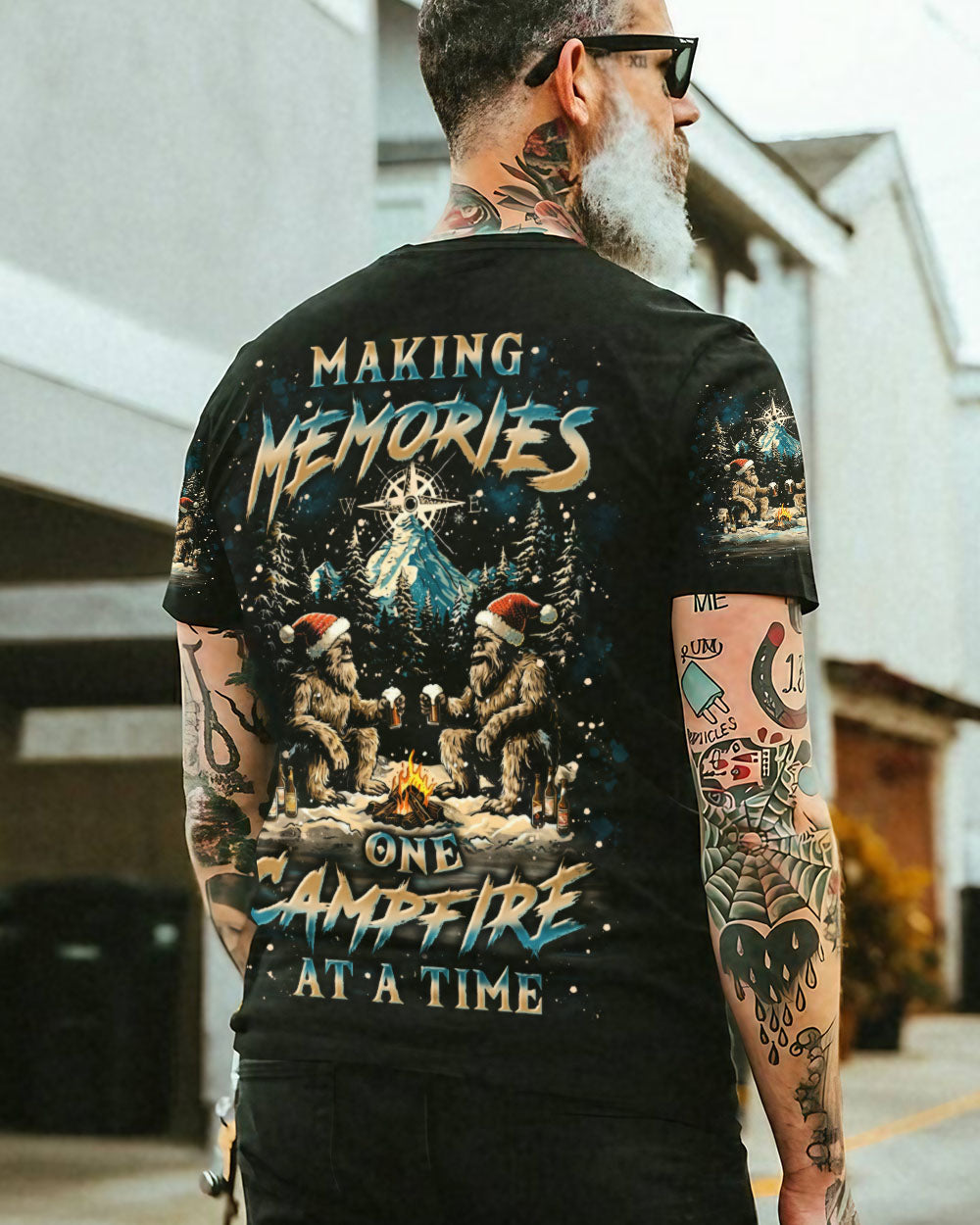 MAKING MEMORIES ONE CAMPFIRE BIGFOOT CHRISTMAS ALL OVER PRINT - YHLN0810243