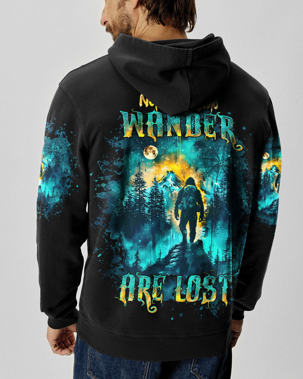 NOT ALL WHO WANDER ARE LOST BIGFOOT COMPASS ALL OVER PRINT  - TLTW0210242