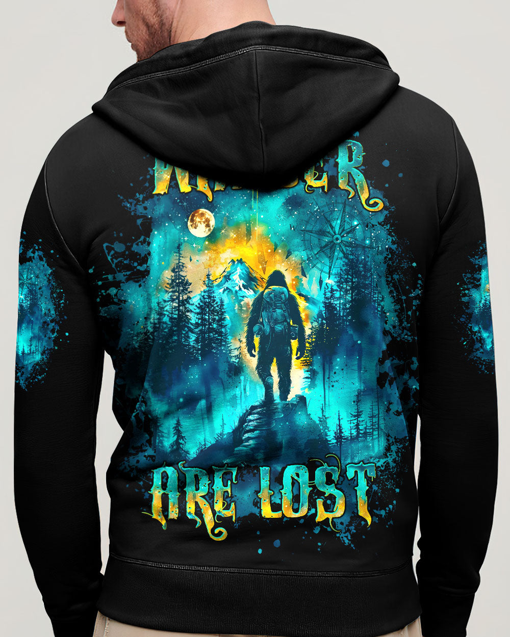 NOT ALL WHO WANDER ARE LOST BIGFOOT COMPASS ALL OVER PRINT  - TLTW0210242