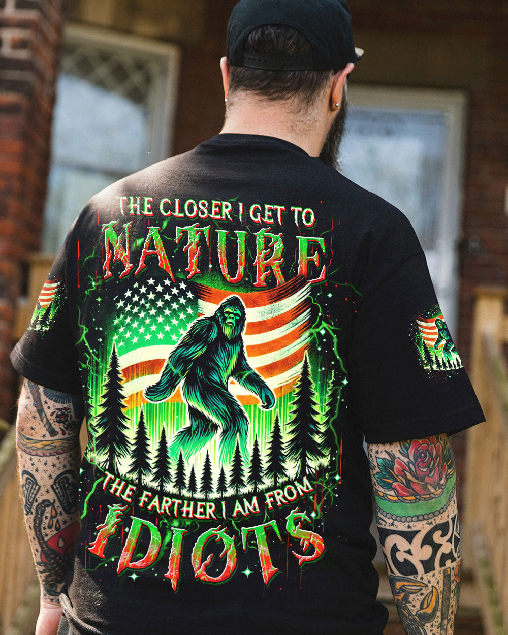  THE CLOSER I GET TO NATURE BIGFOOT ALL OVER PRINT - TLDU1211243