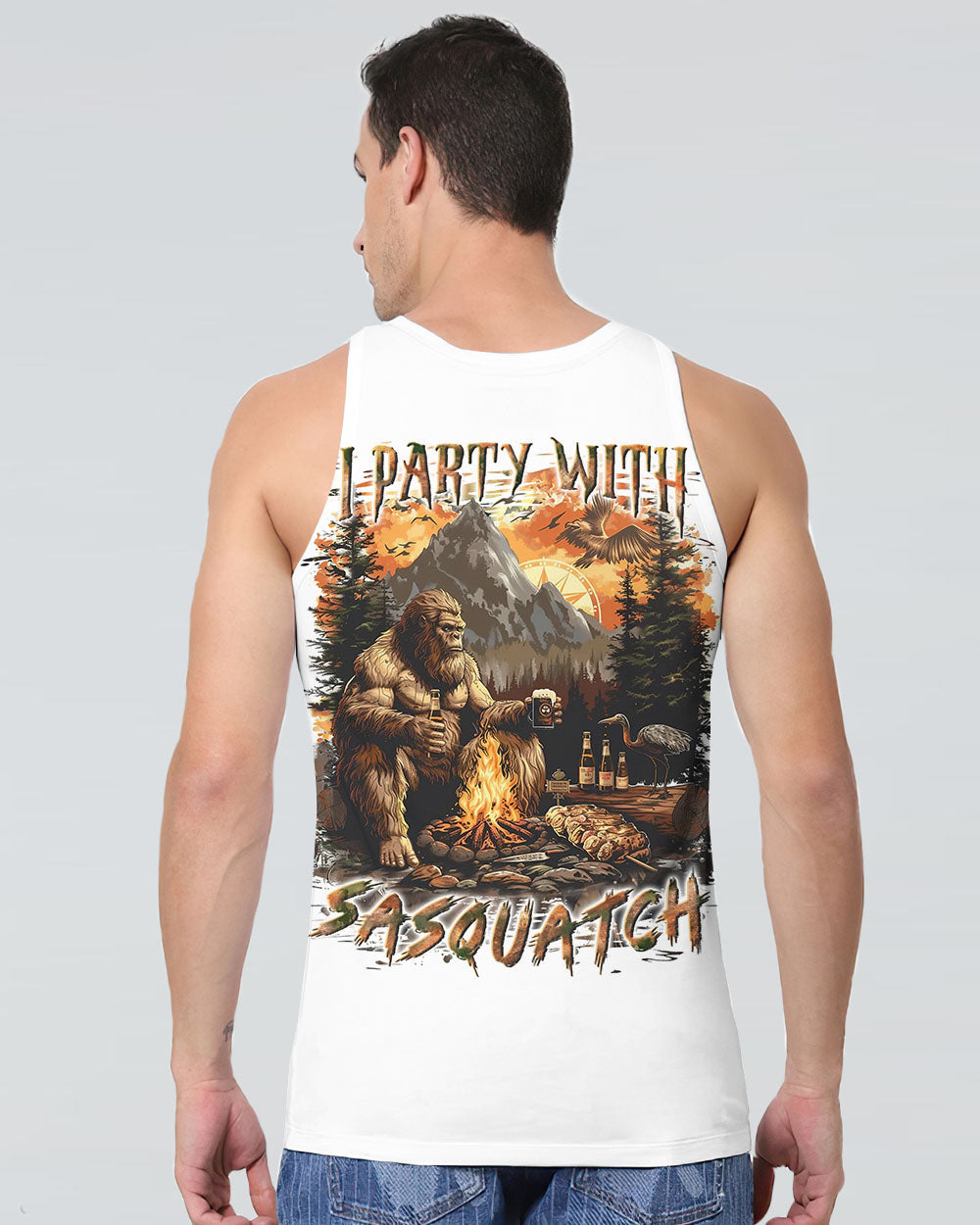  I PARTY WITH SASQUATCH BIGFOOT ALL OVER PRINT - TLLN1111243