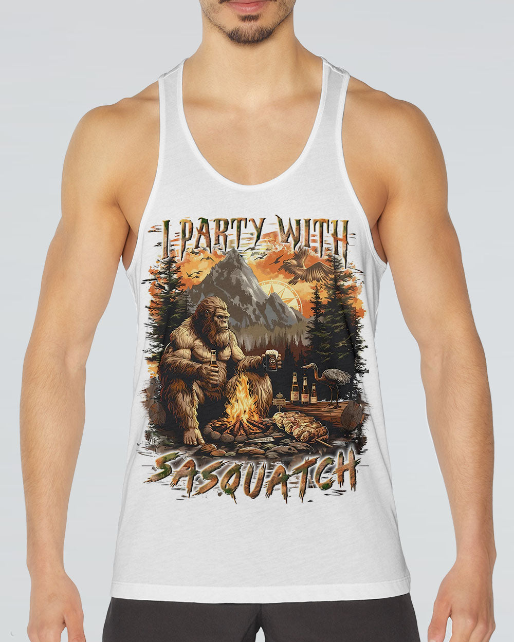 I PARTY WITH SASQUATCH BIGFOOT ALL OVER PRINT - TLLN1111243