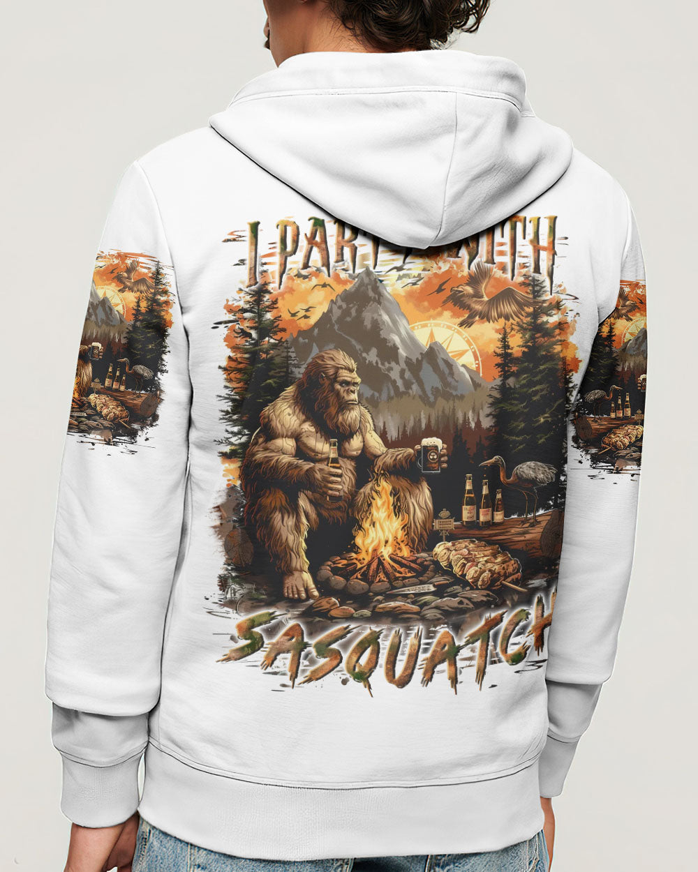 I PARTY WITH SASQUATCH BIGFOOT ALL OVER PRINT - TLLN1111243