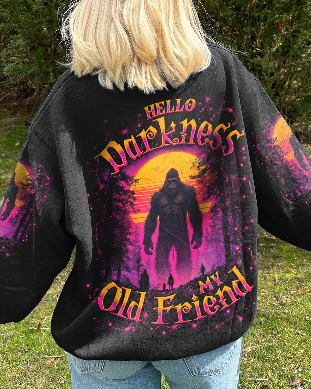 HELLO DARKNESS MY OLD FRIEND BIGFOOT ALL OVER PRINT - TLNO0311251