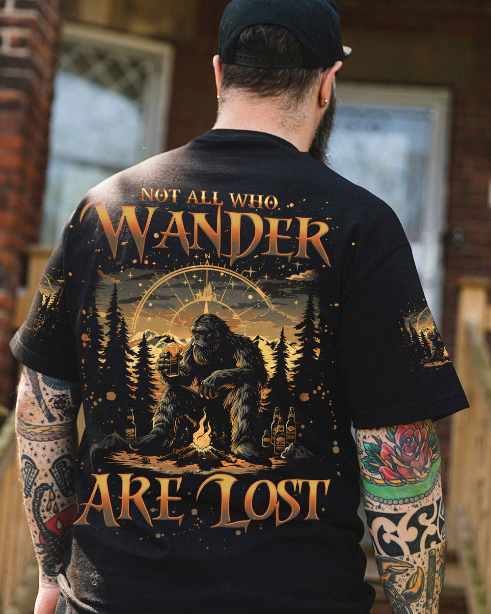 NOT ALL WHO WANDER ARE LOST BIGFOOT COMPASS ALL OVER PRINT - TLNO0609243