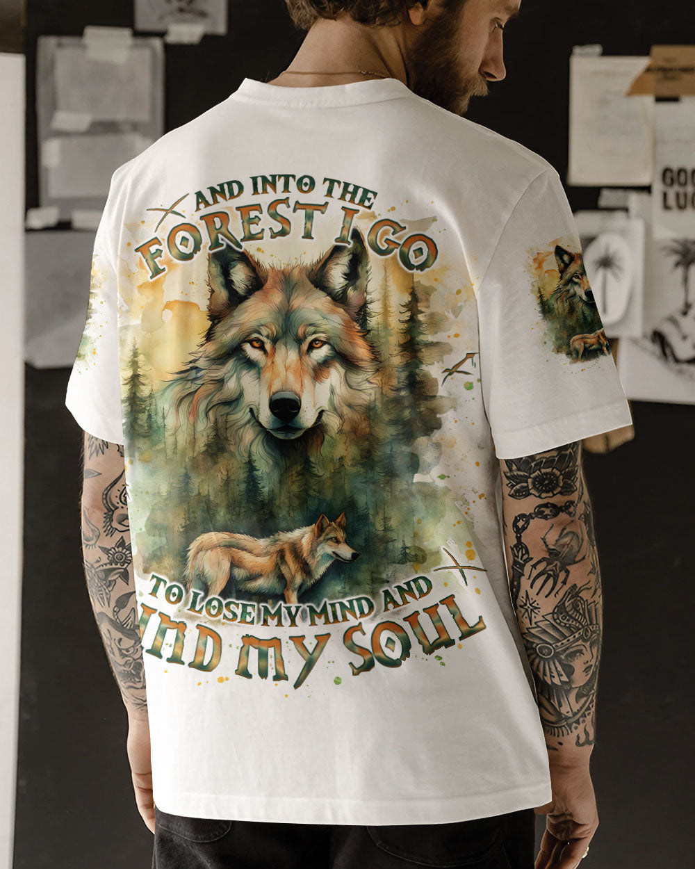 AND INTO THE FOREST I GO WOLF ALL OVER PRINT - TLNO1202251